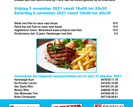 Groot steakfestijn VKS Hamme-Zogge | vrijdag 5 & zaterdag 6 november 2021