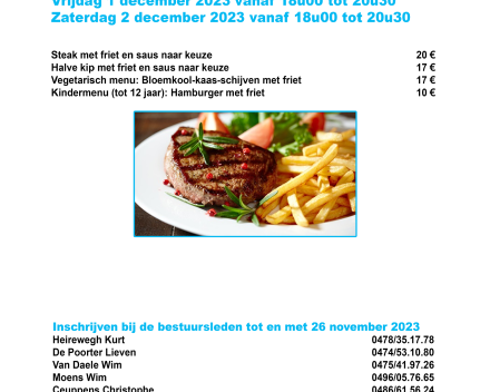 Steakfestijn VKS Hamme-Zogge | vrijdag 1 & zaterdag 2 december 2023