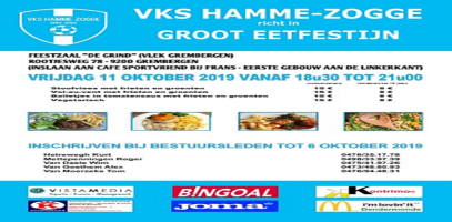 Eetfestijn VKS Hamme-Zogge : vrijdag 11 oktober 2019